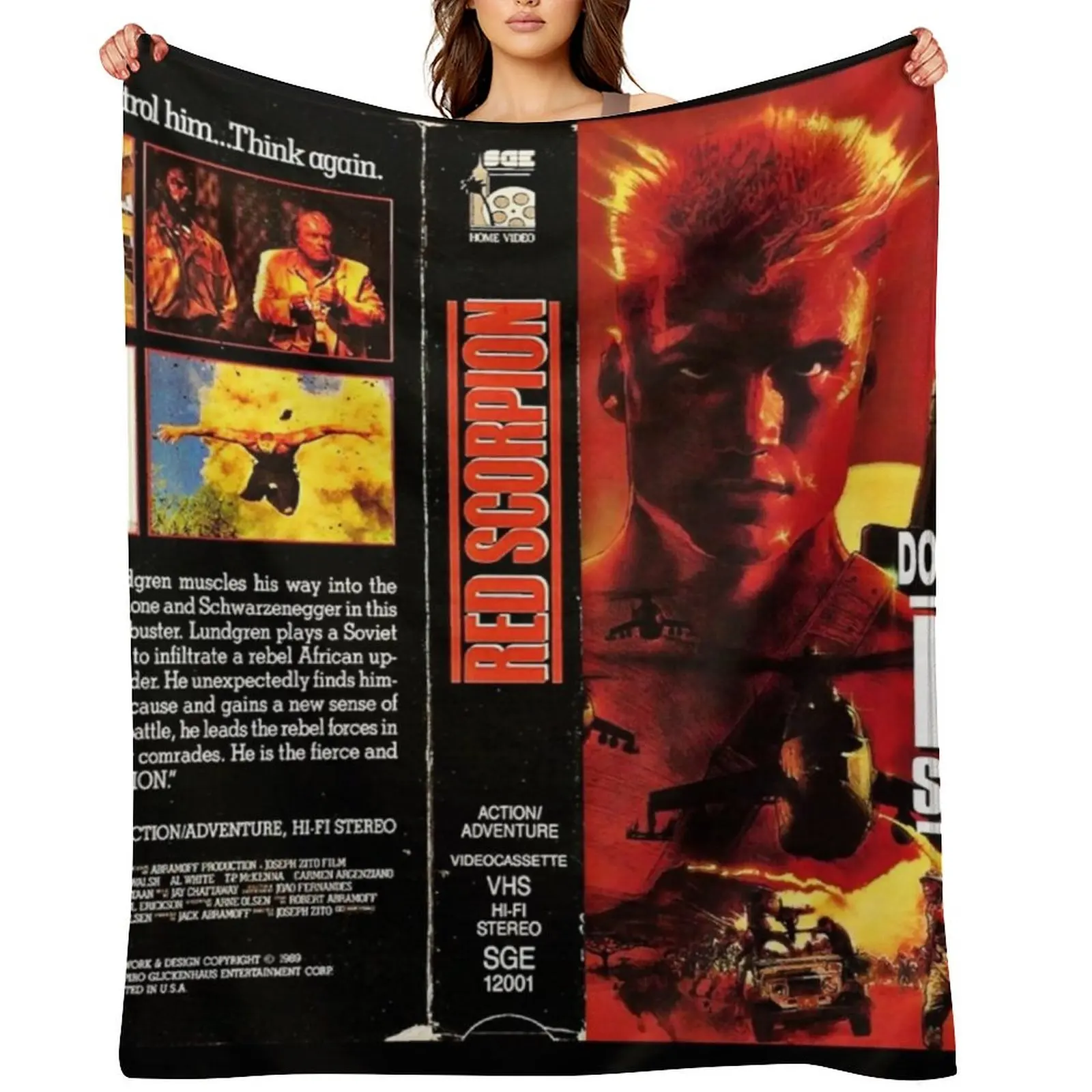 

Red Scorpion VHS Throw Blanket Luxury for babies Hair Cute Plaid Blankets