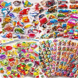 3D Stickers for Kids Toddlers 8 Different Sheets 3D Puffy Bulk Sticker Cartoon Education Classic Toy Children Boys Girl Gifts