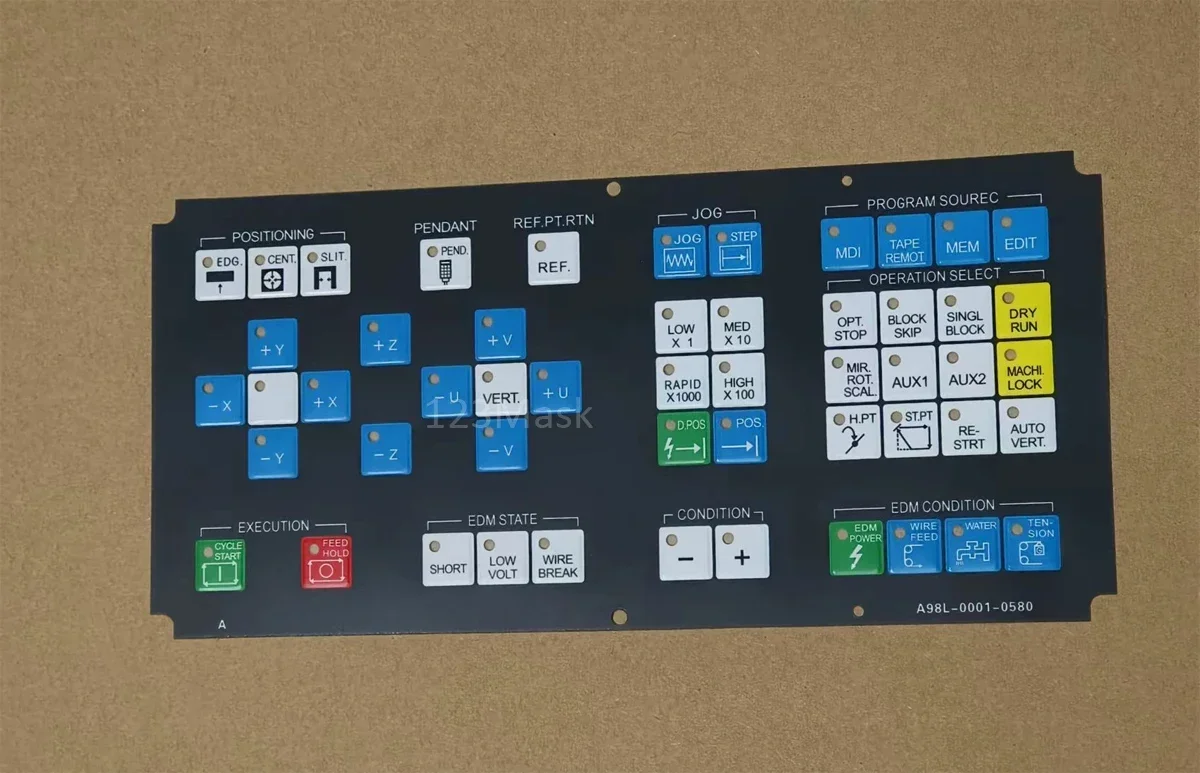 A98L-0001-0580 Control Panel Key Sheets Button Membrane for Wire cut EDM DWC