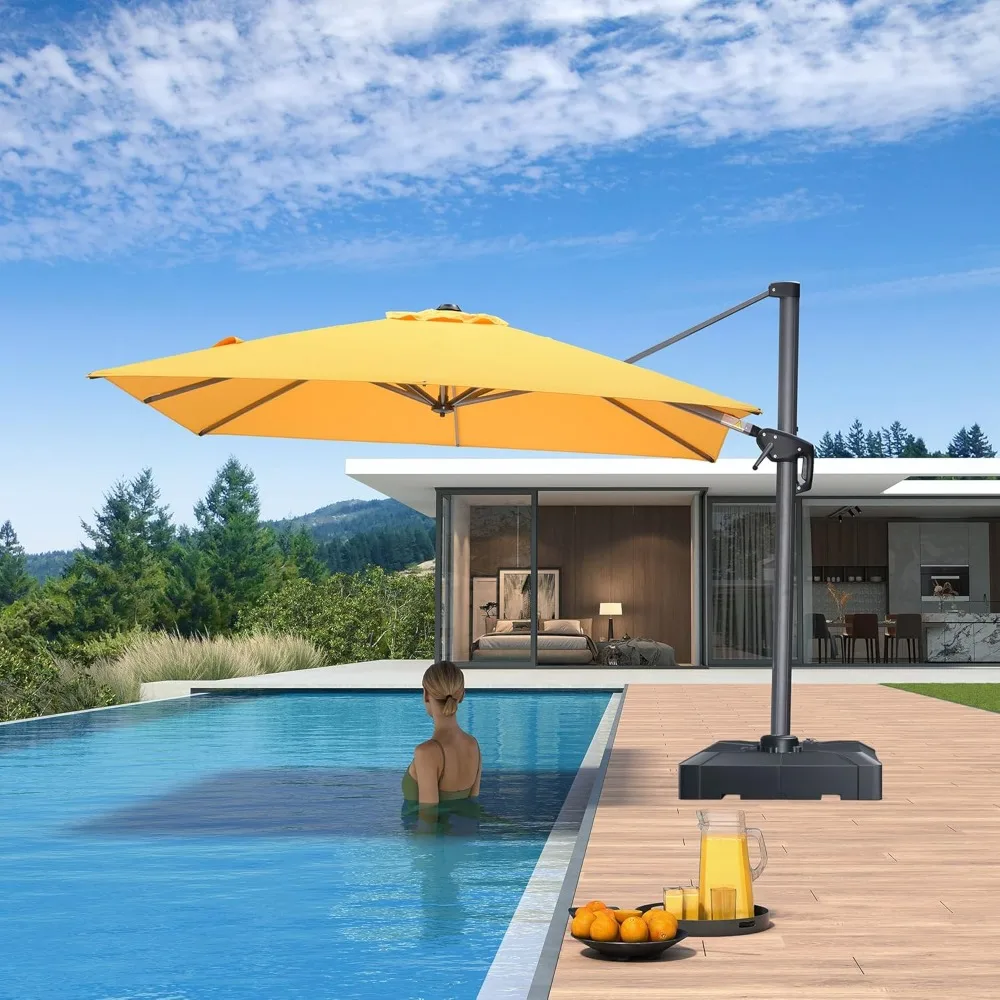 

8' X 8' Patio Umbrella for Pool 7' High Offset Outdoor Cantilever Umbrella Swimming Pool Umbrella with 360°Rotation, Customized