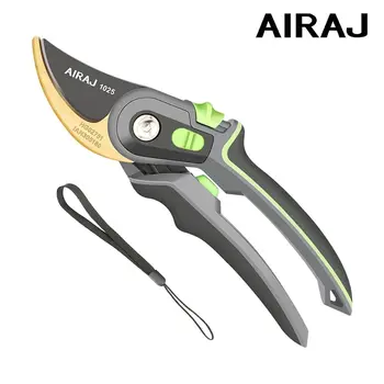 AIRAJ 산업용 전정 가위, 날카로운 내구성, 미끄럼 방지 가위, 노동 절약 원예 도구