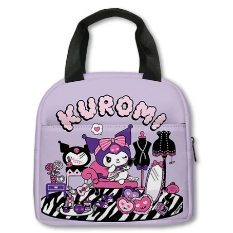 Sanrio Kuromi Backpack Sanrio Backpack Pencil Bag Student Primary and Middle Kawaii Cartoon Mochila Zipper Sports Shoulders