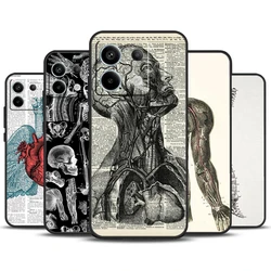 Medical Human Anatomy Case For Redmi Note 11 12 13 Pro Plus 9 10 10S 11S 12S Redmi 12 9C 10C 12C 13C Back Cover