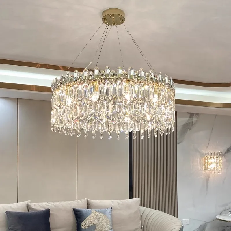 

Biewalk Modern Crystal Round Chandelier Room Decoration Living room Bedroom Chandelier Kitchen Dining room Indoor light