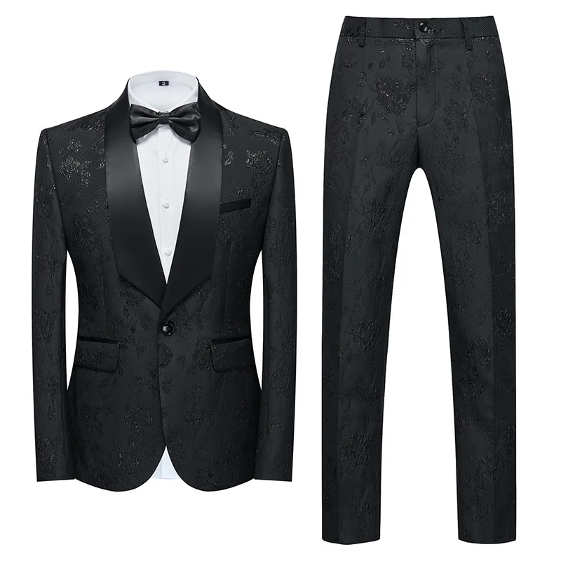 

Foreign Trade Men's Suit Set, Spring and Autumn New 803 Host, Emcee, Wedding Groomsman, Jacquard L Two-piece Set