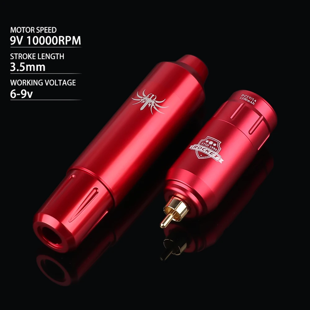 مجموعة أدوات الوشم اللاسلكية مجموعة آلة الوشم قلم الوشم الدوار عالي الجودة RCA جاك مع بطارية الوشم القابلة لإعادة الشحن صاروخ 1300 مللي أمبير في الساعة #3