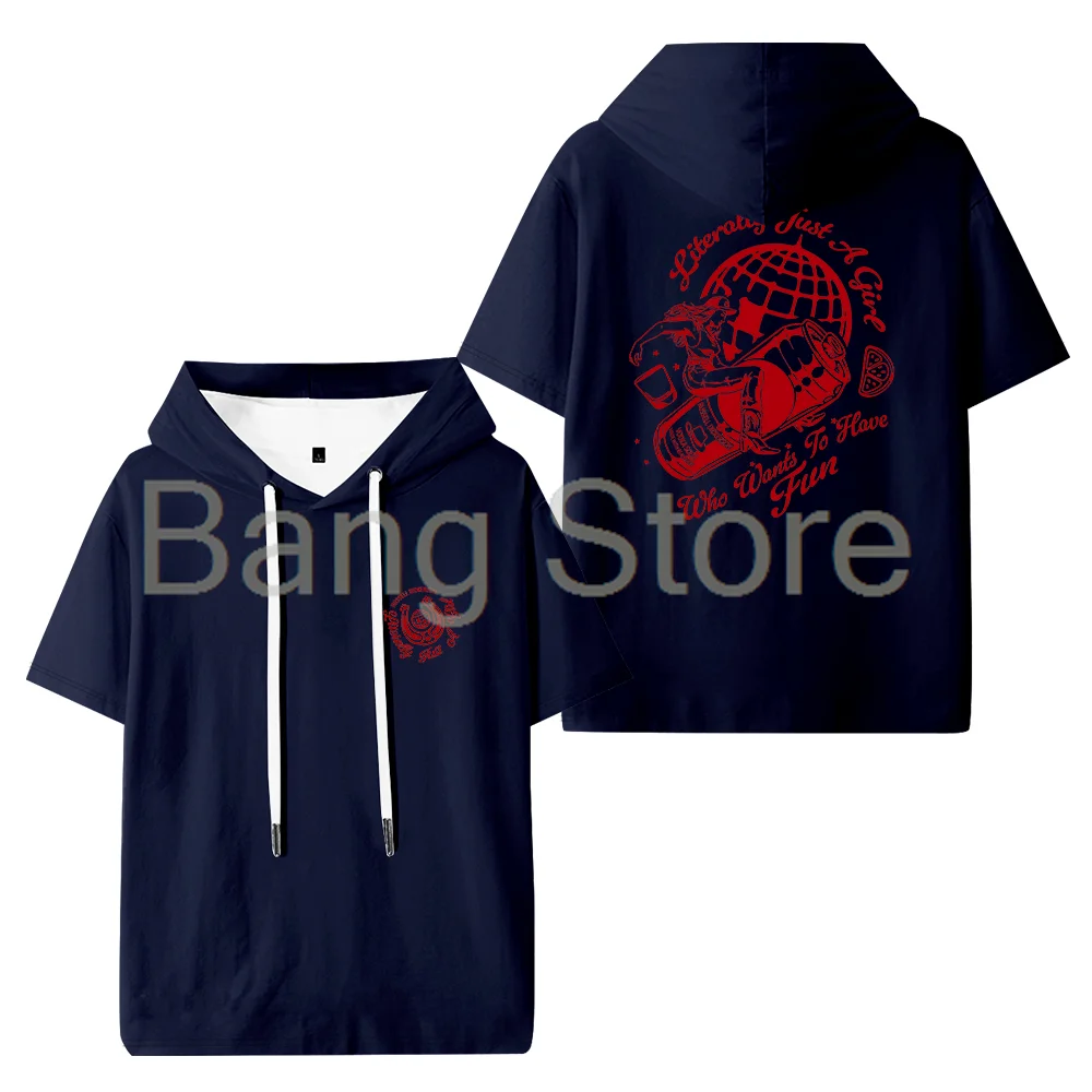راسل ديكرسون جاست فتاة مقنعين تي شيرت للجنسين تي شيرت Crewneck قصيرة الأكمام ملابس عصرية غير رسمية