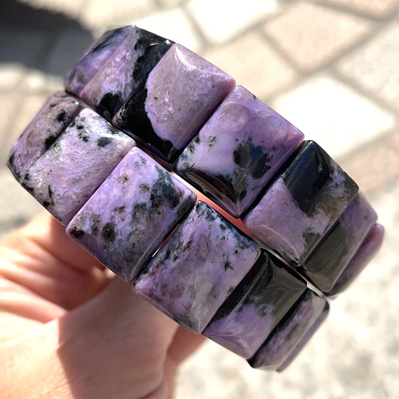 AAA 12X16MM Natural Purple Charoite Bracelet Women's Elegant Energy Light Luxury Bracelet Couple Wedding Party Fashion Jewelry