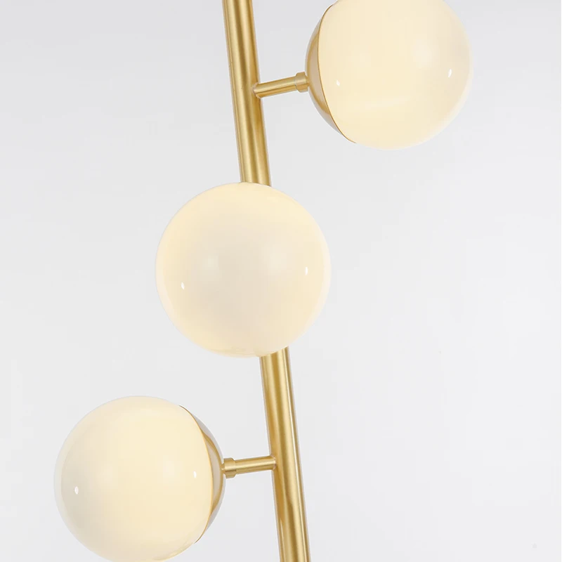 Nordic Modern Simple Glass Floor Lamp G9 Base Vertical Living Room Study Bedroom Bedside Lamp Individual Creativity Ball Design