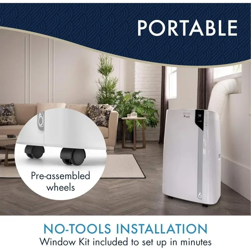 Ar condicionado portátil com controle remoto, Refrigerador de ar para sala, Energia de resfriamento, Desumidificador, Design portátil