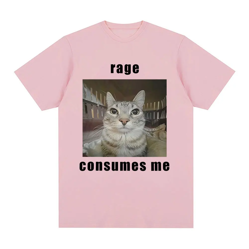 Consumo enojado mi divertido fanático de los gatos por la moda gráfica de camisetas camisetas retro camisetas de manga corta