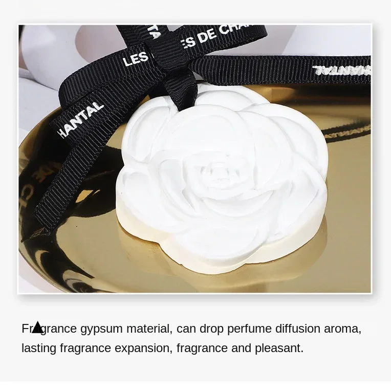 سيارة كاميليا المعطرة الناشر حجر مرآة الرؤية الخلفية قلادة الأزياء السيارات الداخلية العطر التبعي للهواء النقي