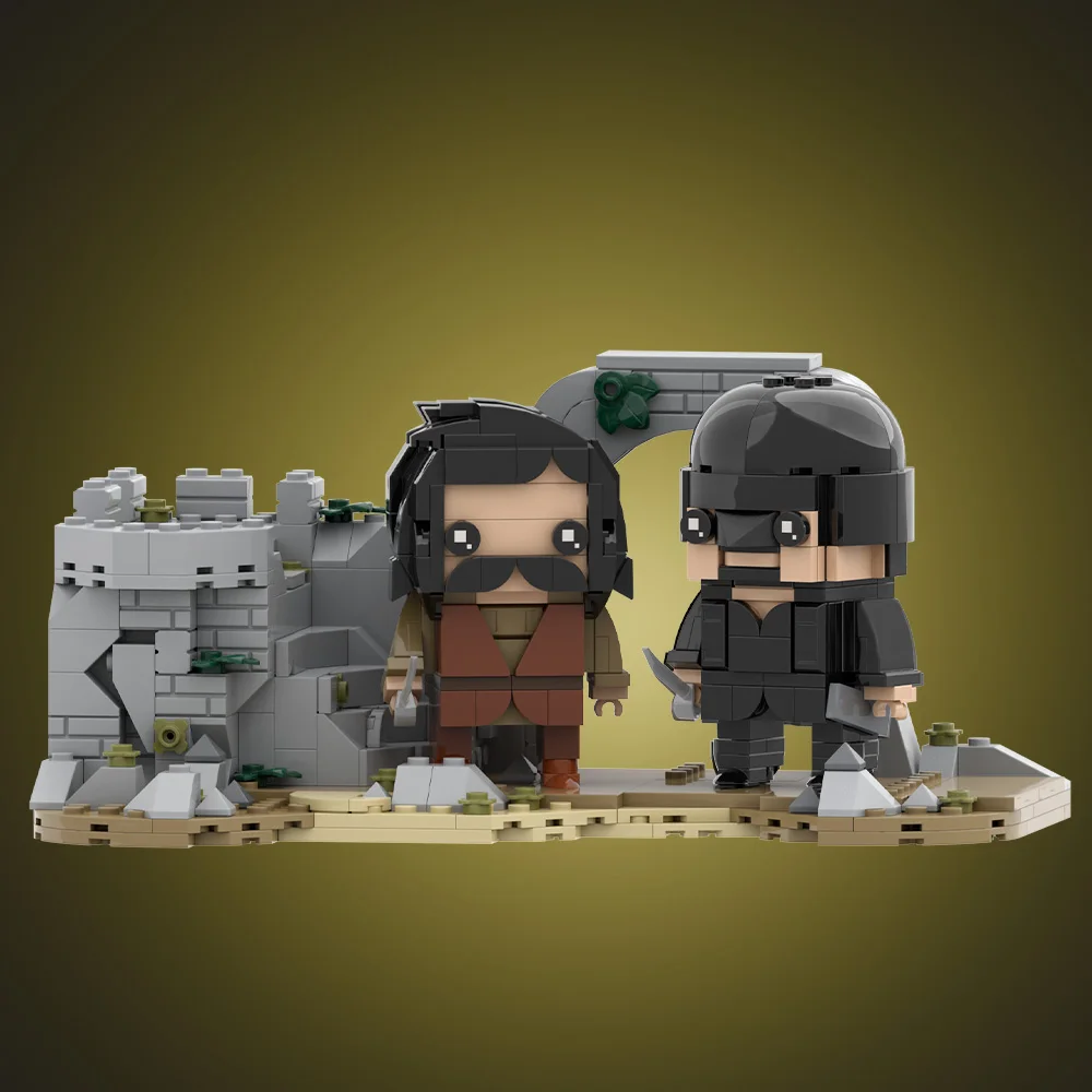 MOC The Princess Bride Westley Fights Inigo Building Blocks Model Westley Fights Inigo Figure Bricks DIY Assembly Toys Kids Gift