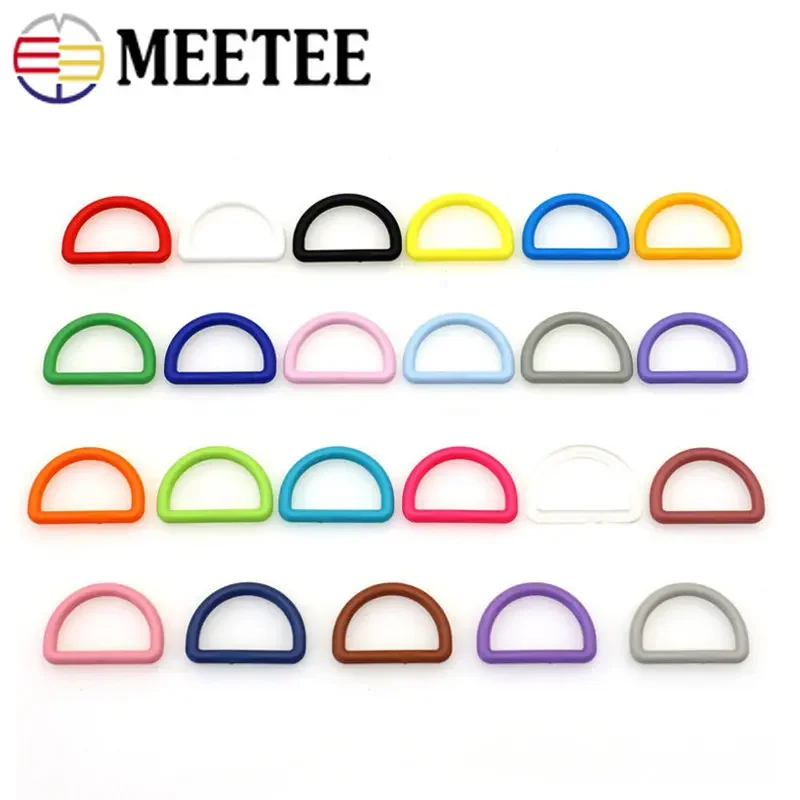30/50 sztuk Meetee 15-38mm plastikowa D pierścień klamra pasek do torby pętla hak plecak taśmy brelok złącze zapięcie DIY akcesoria do szycia