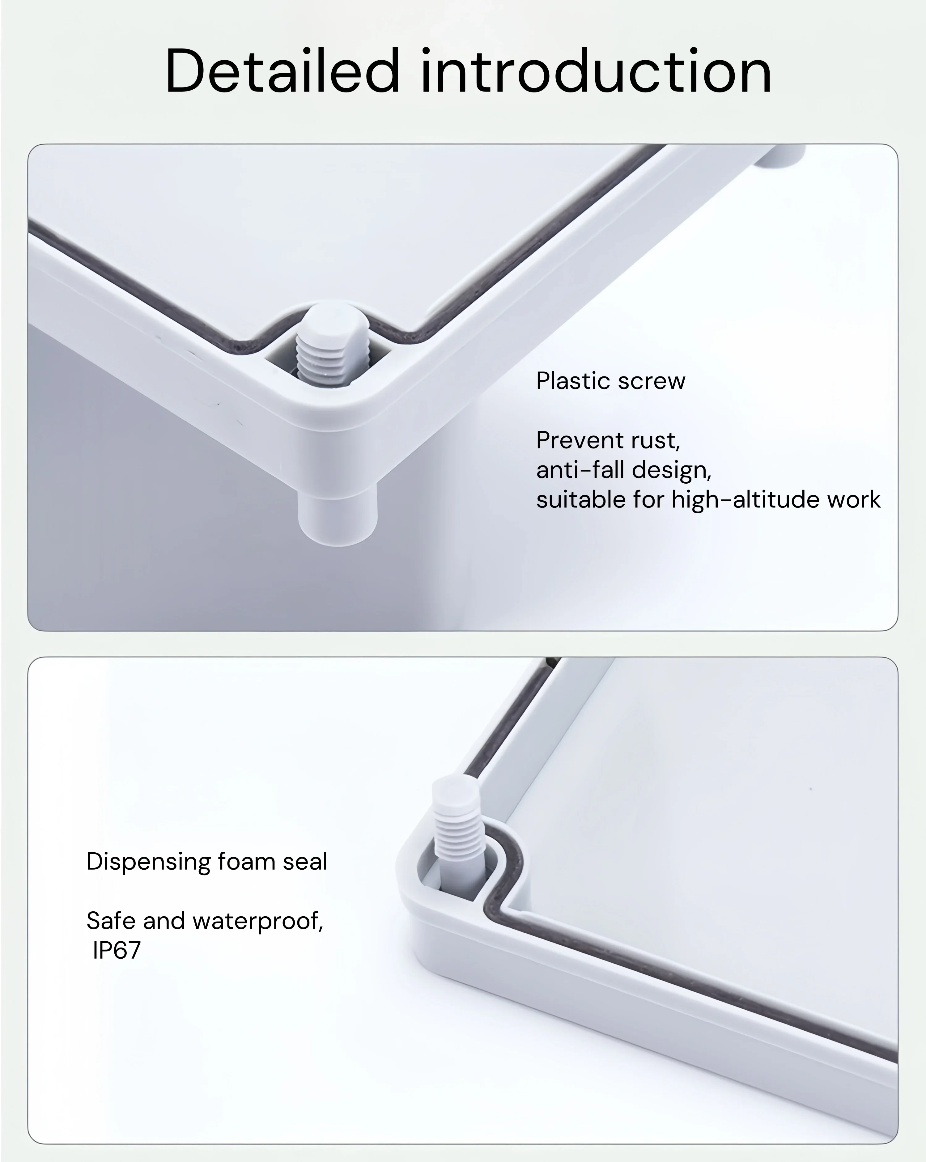 صندوق توصيل مقاوم للماء في الهواء الطلق مع تصنيف IP67 لمراقبة صندوق توزيع الطاقة، مختوم بصندوق بلاستيكي ABS