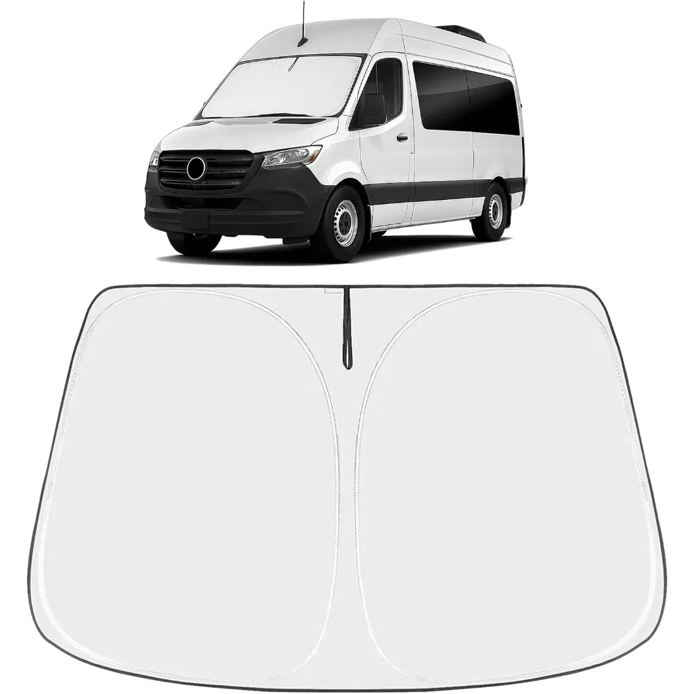 

2025 Upgrade Windshield Sun Shade Custom Fit Sprinter, Freightliner Cargo Crew 2007-2025 4-Layer Foldable Front Sunshade Protec