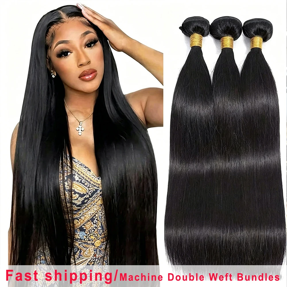 

Brazilian Straight Human Hair Weaves Natural Black Long Straight Hair 1/3/4 Bundle Deals 8-42 Inch Human Hair Extensions