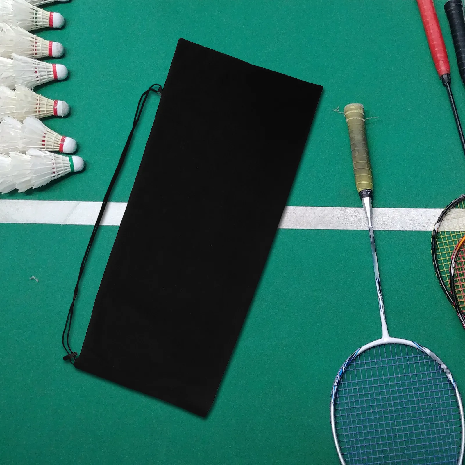 Thickened Tennis Racket Bag Single Shoulder Badminton Racquet Sleeve Portable Protective Sports Carry Pouch for Daily Practice