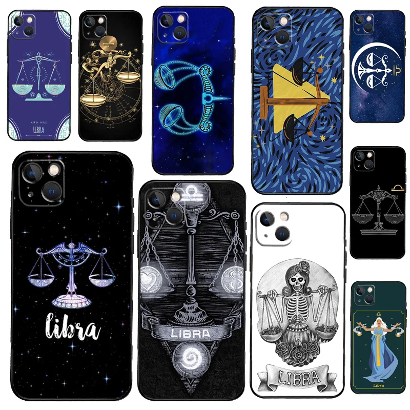 Zodiac Libra Balance Phone Case For iPhone 15 14 16 Pro Max 11 12 13 Pro Max Mini XR 16e 16 15 Plus Cover Coque