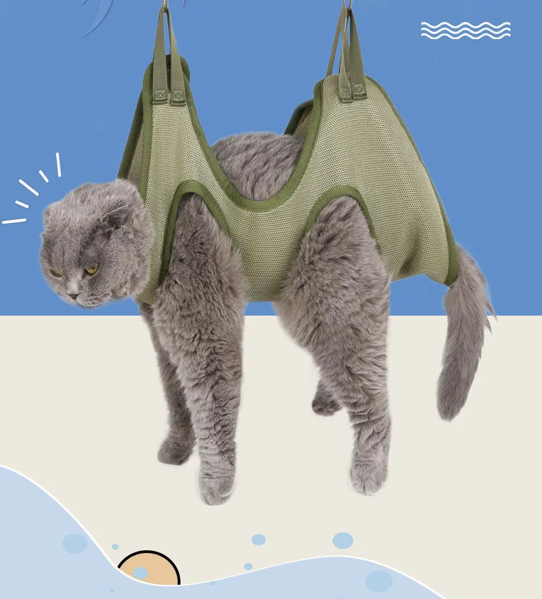 Cat Grooming Nail Cutting Anti Scratch Bite Fixed Bag Bath Trimming Restraint Bag Pet Beauty Hammock Hanging Pet Supplies Set