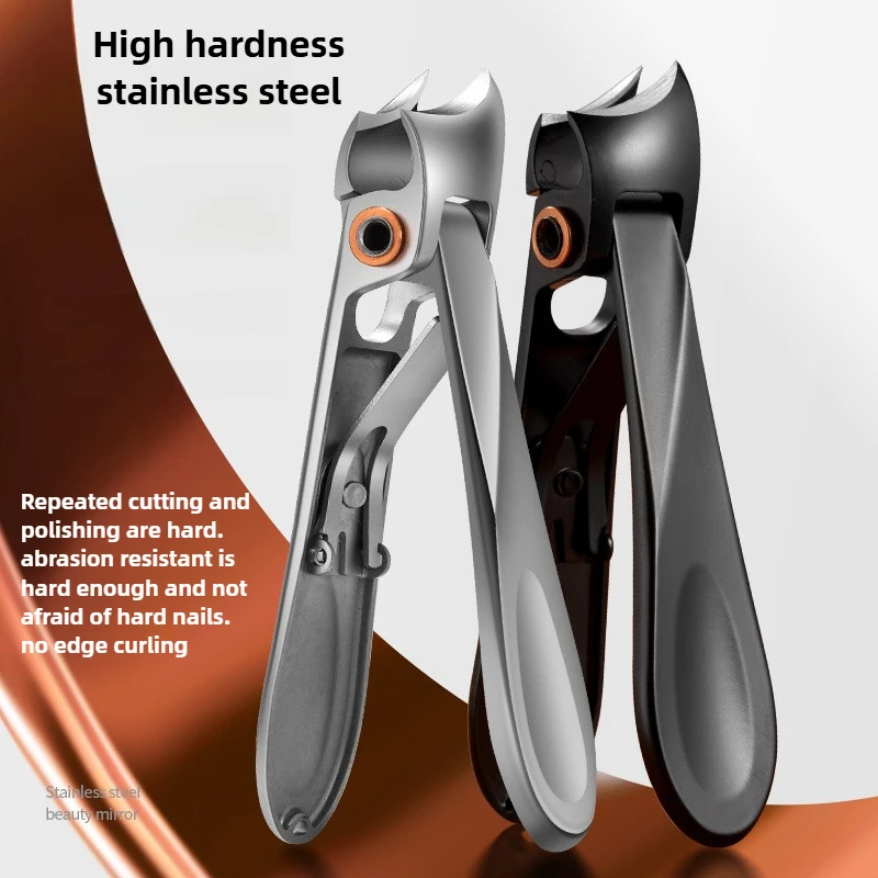 1pcs Toe Nail Clippers for Men Thick Ingrown Toenails Large Wide Jaw Opening Slanted Long Handle No Splash Fingernail Clipper