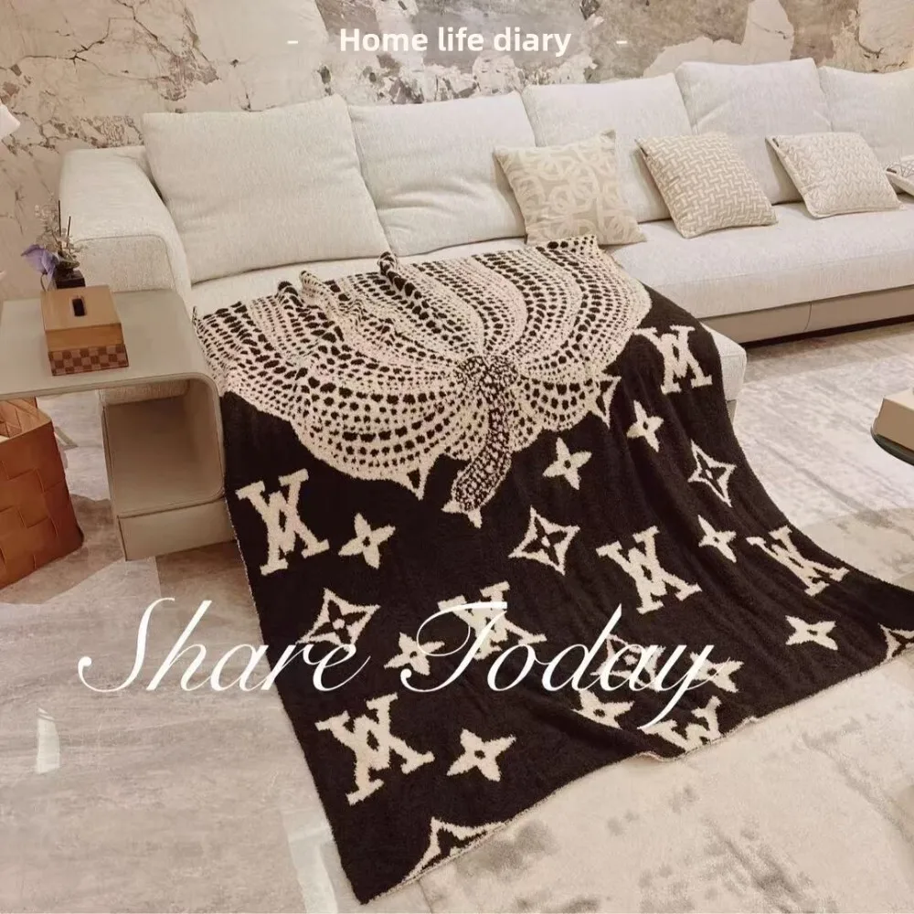 

Knitted Sofa Throw Blanket for Living Room Office Nap Use Soft Cozy High End Leisure Blanket for Couch Bed Home Decor