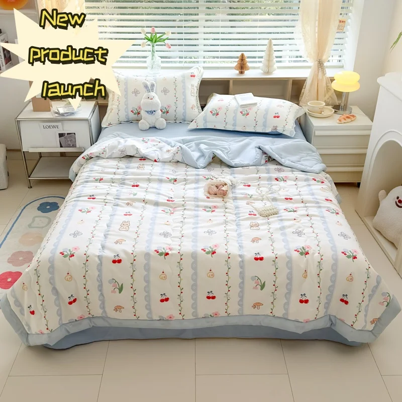 Summer Thin Quilt Cartoon Print Quilt  Air conditioning Quilt Lightweight Comforter Four-season 150 Single Bed Quilt