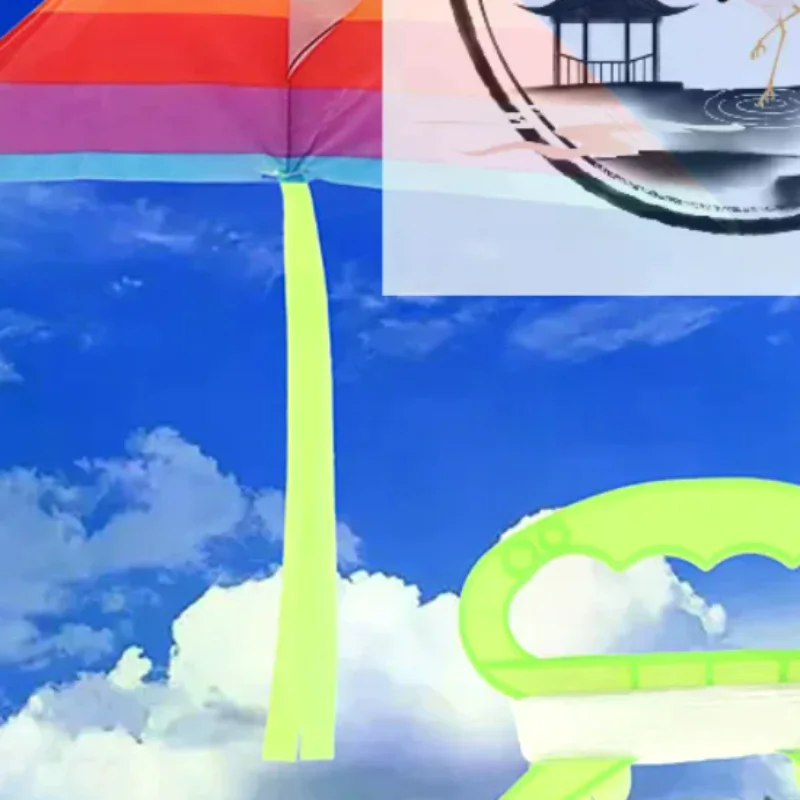 Nuovo triangolo colorato arcobaleno aquilone giocattoli volanti aquilone per bambini bambini con 30 m aquilone stringa divertimento all'aria aperta aquiloni sportivi giocattoli