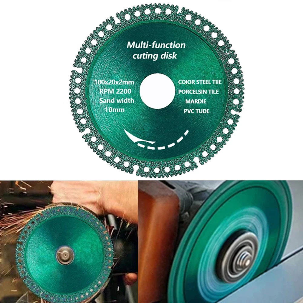 Disco de corte de diamante multifuncional, hoja de sierra de 100mm, diámetro de 20mm, herramientas de amoladora angular de corte de tubería de PVC, cerámica, azulejo de mármol, 1 unidad