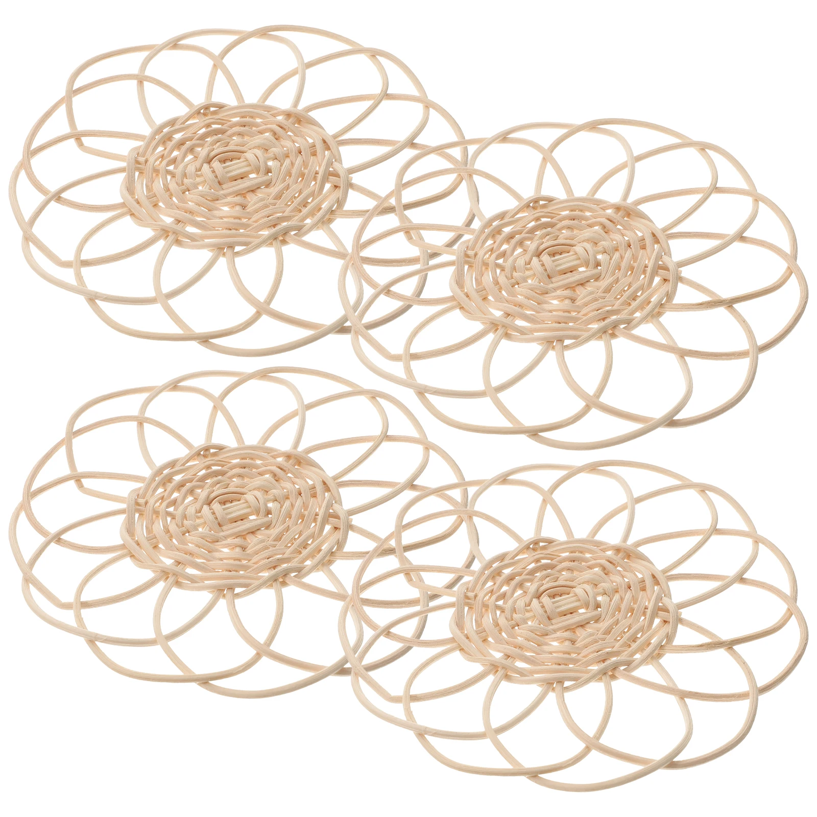 

4pcs Woven Coasters 14cm Vintage Desk Accessories Heat Resistant Non Slip Coffee Table Coffee Coasters Drink Set