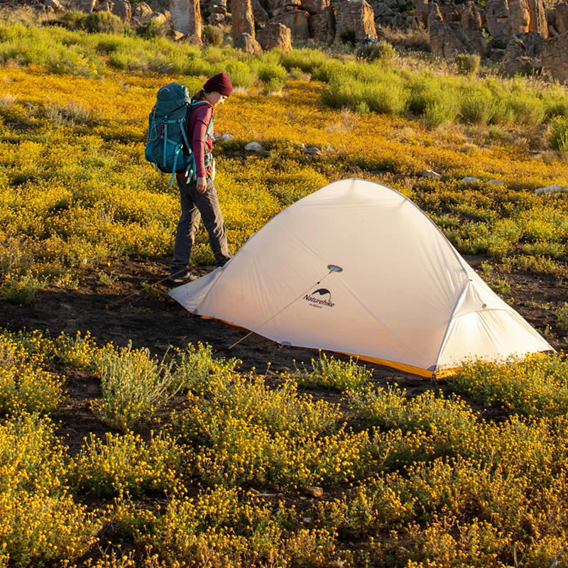 Imagem -04 - Naturehike-tenda de Acampamento Ultraleve Portátil Nuvem para Pessoas Mochila Dobrável Atualizado Tenda Impermeável Viagem Tendas de Praia 10d