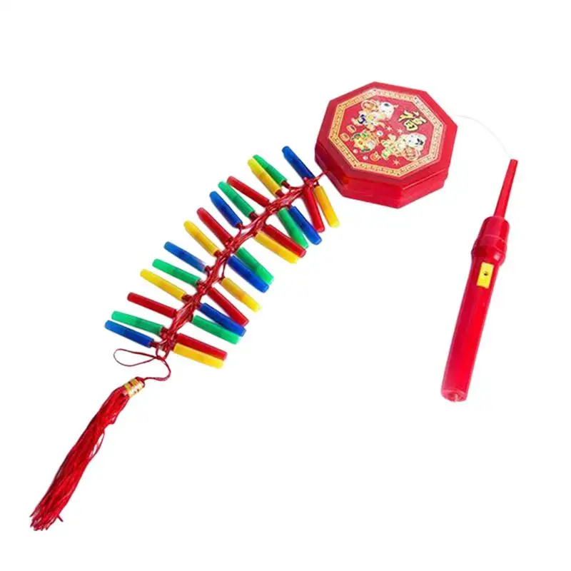 Chinese New Year Firecracker Electronic Firework Handheld Firecracker Decorations With Sound Oriental Pendant Traditional