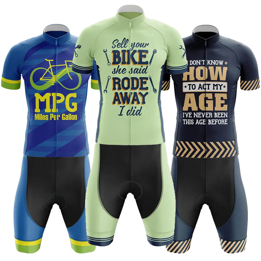 

Act My Age Мужчины Велосипедный трикотаж без рукавов Road Bike Maillot in My Head Быстросохнущие шорты Ropa Ciclismo Комплект - Велосипедная одежда