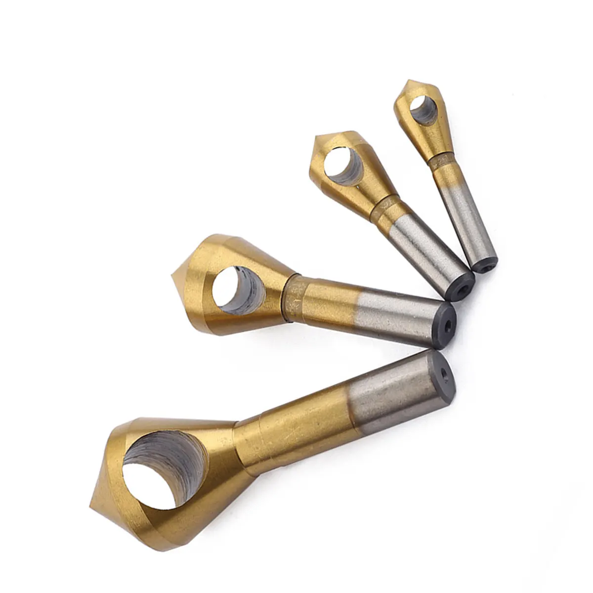 4Pcs Titanium Coated Countersink Drill Bit Deburring Tool High Hardness Chamfer Tool for Circular Holes Plastic Aluminum Copper - view 3