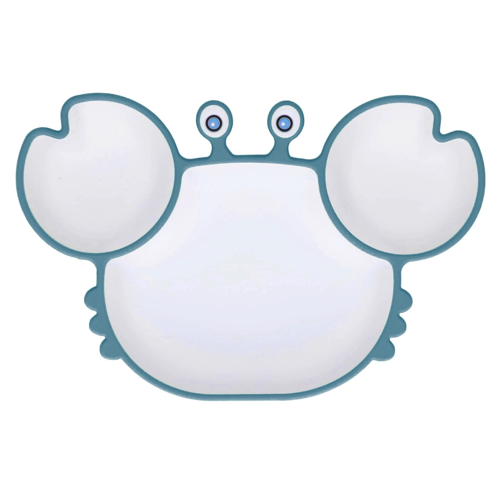

Crab Suction Plate with Suction Cup Base Silicone Divided Plate Easy Scooping Eco Friendly for Most Tables High Chair