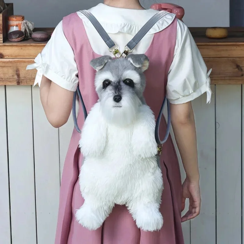 Dog Y2K Backpack Simulation Chenery PP Cotton Puppy Backpack PU Backpack Plush Doll Cute Doll Girlfriend Child Birthday Gift New