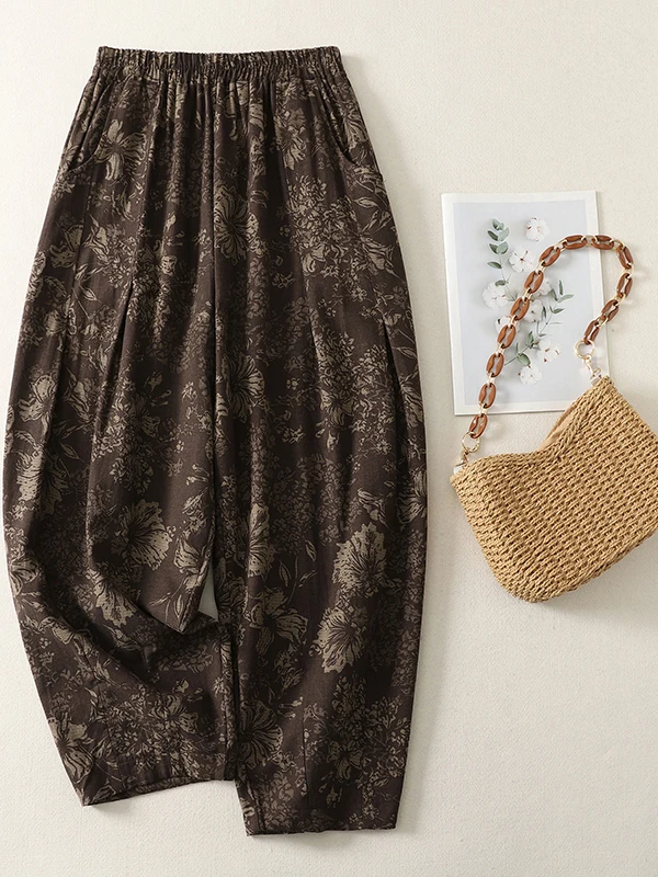 

Повседневные свободные женские брюки: модный дизайн, эффект стройности, художественный стиль, универсальные, летние, с высокой талией, прямые штанины, охлаждающий эффект, для женщин