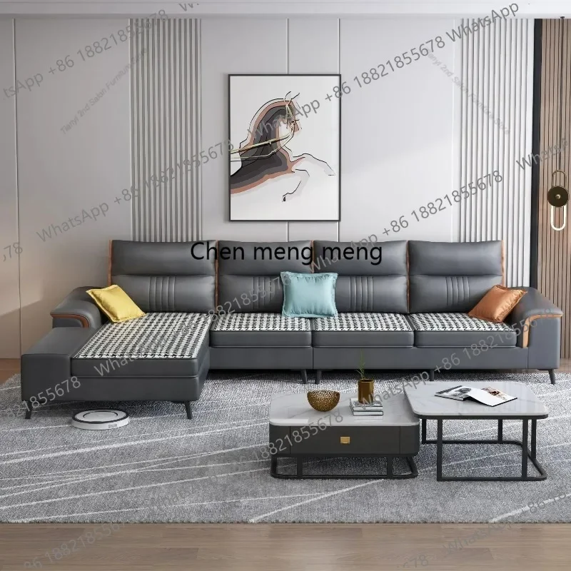 E153 Modern Simple Living Room Sofa Cat Scratch Skin Winter and Summer Dual Purpose Office Sofa Concubine Office Furniture