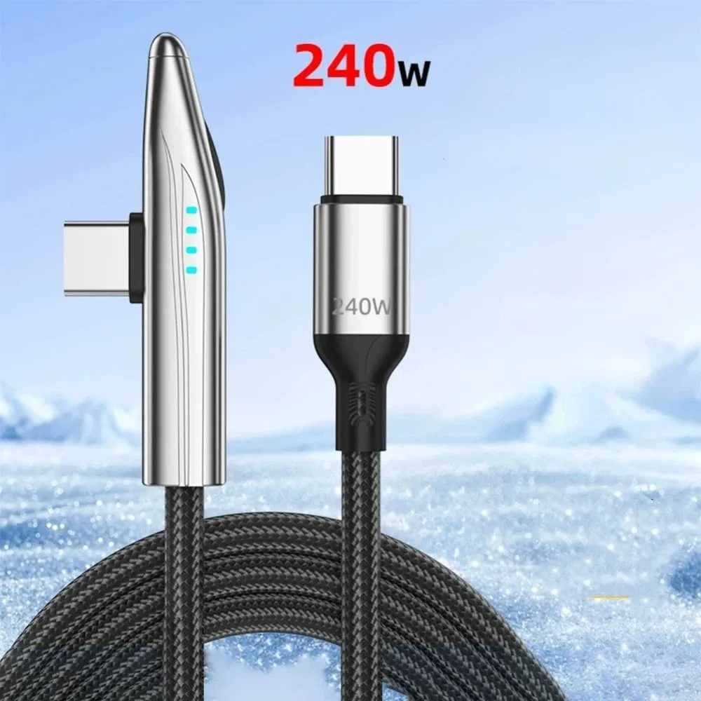 TPE USB Type C to C Cable Lightweight Double Headed Fast Charging Wire 240W C to C Type C Data Cable Mobile Phone Accessories