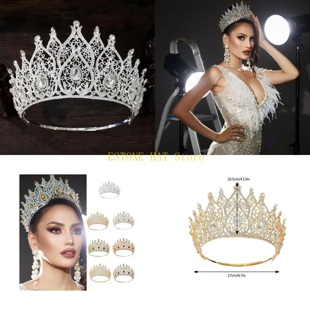 

49MF Женские повязки на голову с королевской короной на день рождения, свадьбу, королевский головной убор, реквизит для торта