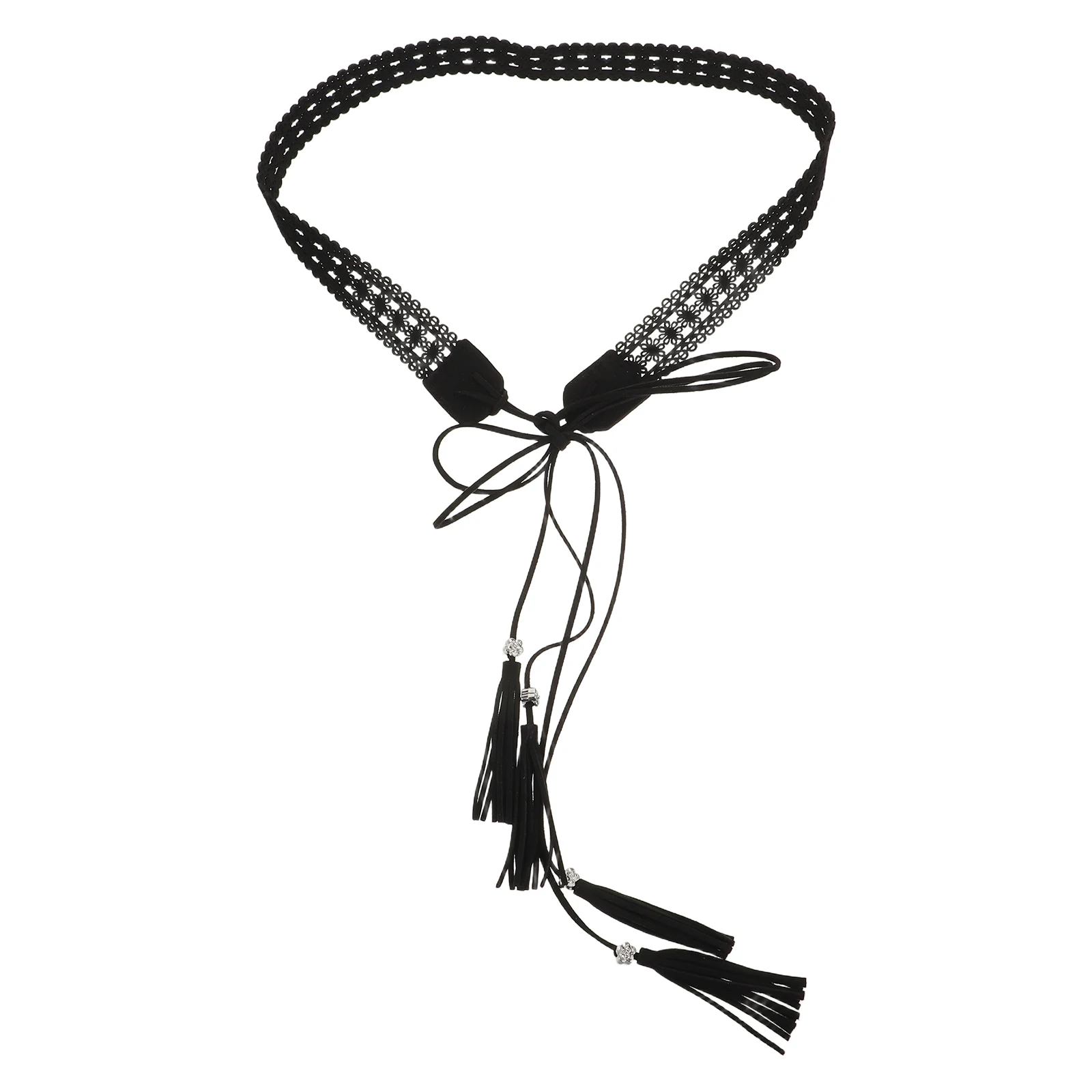 

Bohemian Waist Ethnic Style Knotted Fringe Tassel Woven Adjustable For Women Cowgirl Dresses Casual Outfits Vintage Braided Rope