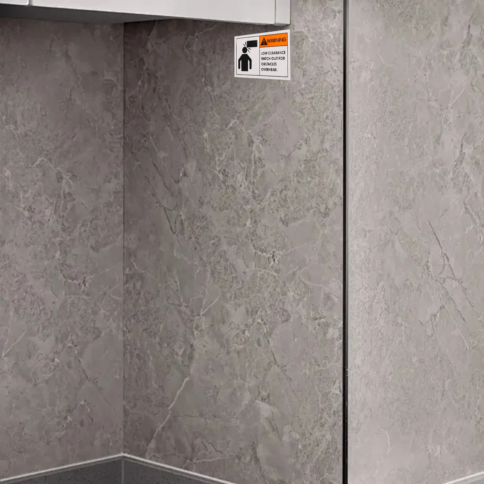 شاهد ملصق الرأس الخاص بك، علامة تحذير السلامة للعوائق العلوية، ملصق لاصق متين لعلامة السلامة المرورية