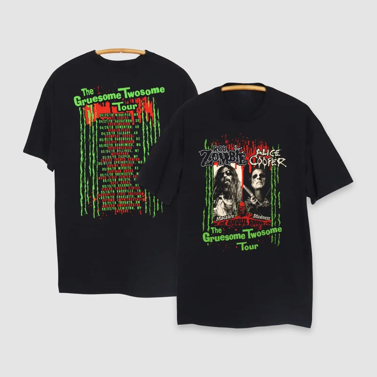 Rob Zombie Alice Cooper The Gruesome Twosome Tour 2023 T-Shirt Vintage Gift Fans