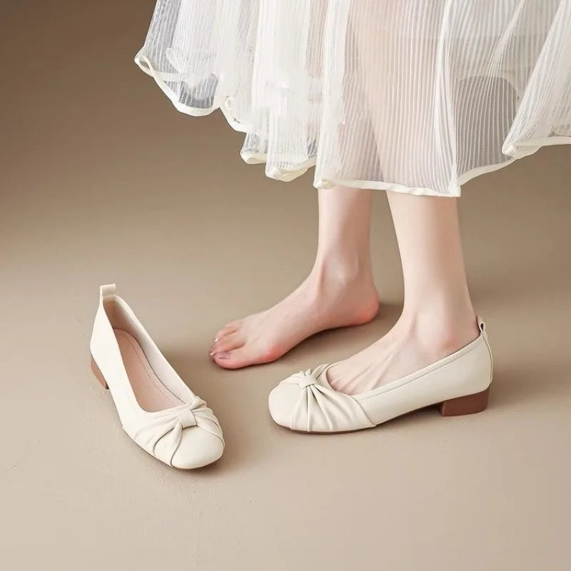 

Hot Selling 2025 New Flats Women's Shoe Spring New Sle Flat Bottom Mary Jane Gentle Evening Bean Bean Shoe Korean Casual Fashion