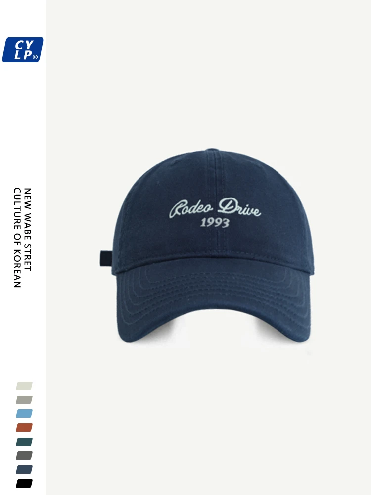 

Hat women's spring and summer new soft-top baseball cap letter embroidery wide-brimmed sunshade cap men