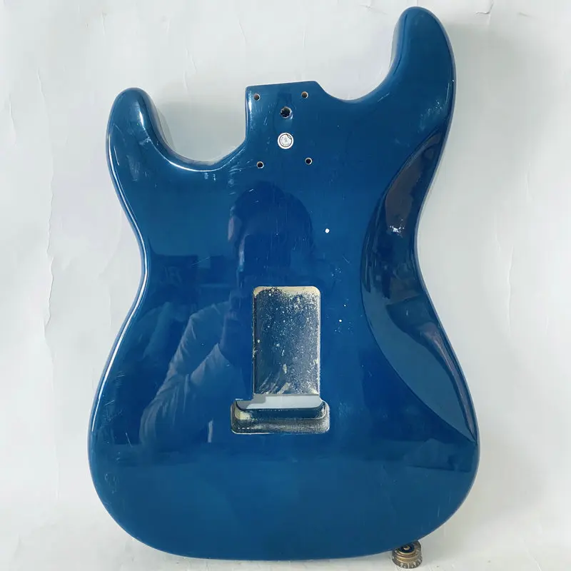 EB600 Blue Color ST Electric Guitar Body  for DIY Replace SSH Pickups Strato Model Solid Wood Surface Dirty