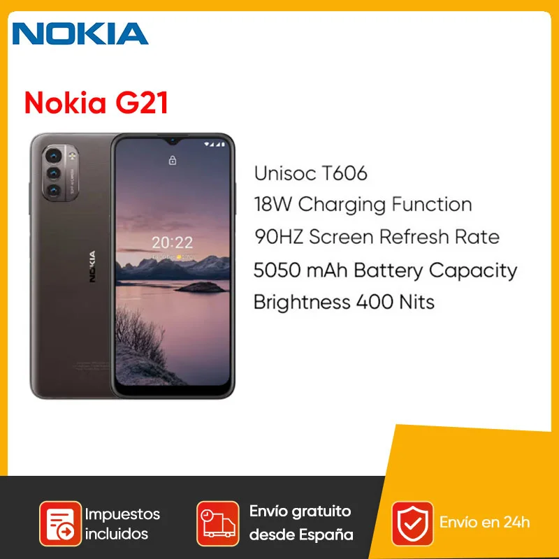 Nokia G21 Samartphone Android 11 Unisoc T606 18W Charging Function 5050mAh Battery Capacity Android11 6GB+128GB NFC Phone