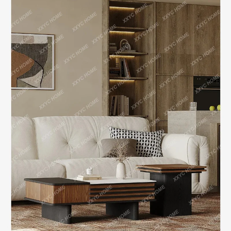 XX light luxury rectangular coffee table, retro high-end coffee table