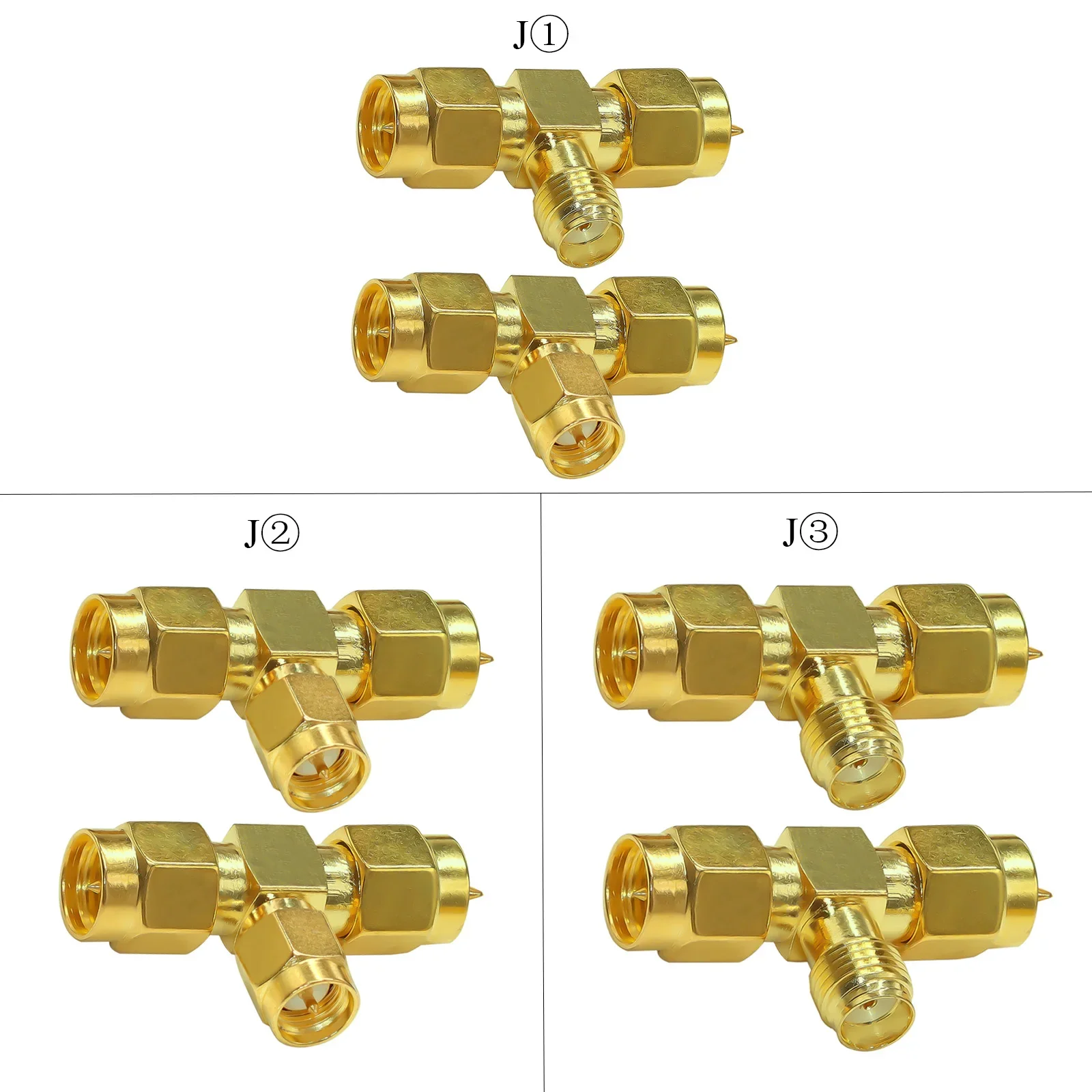 SMA Splitter Connector SMA Male to Dual SMA Male Triple Tee Adapter SMA Female to Double SMA Male 3 Way 2Type/lot 2pcs/lot