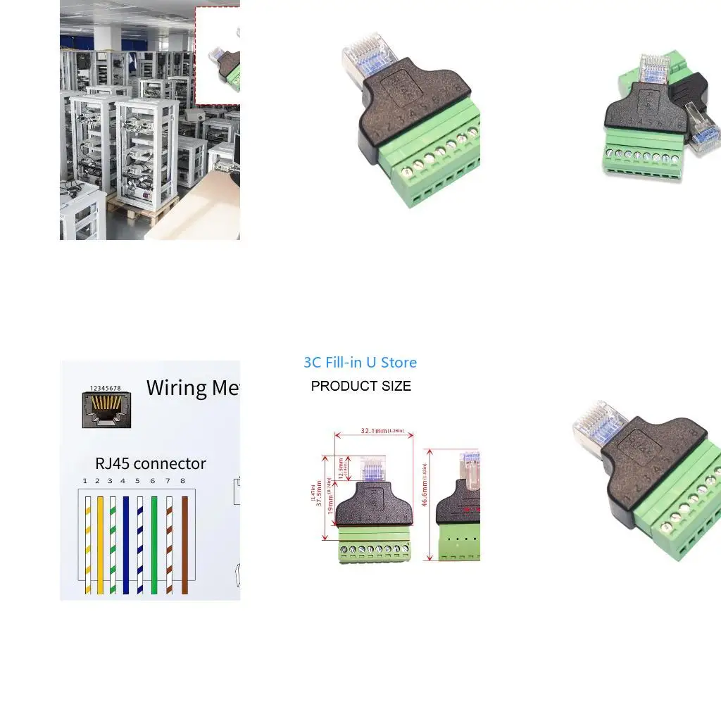 G8TA RJ45 to 8Pin Terminals Block Converters for CCTV DVR Video Surveillances Systems